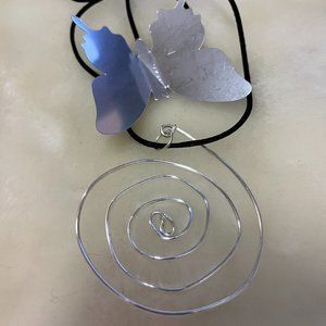 Impactful Silver Spiral Vintage Rare Unique Necklace